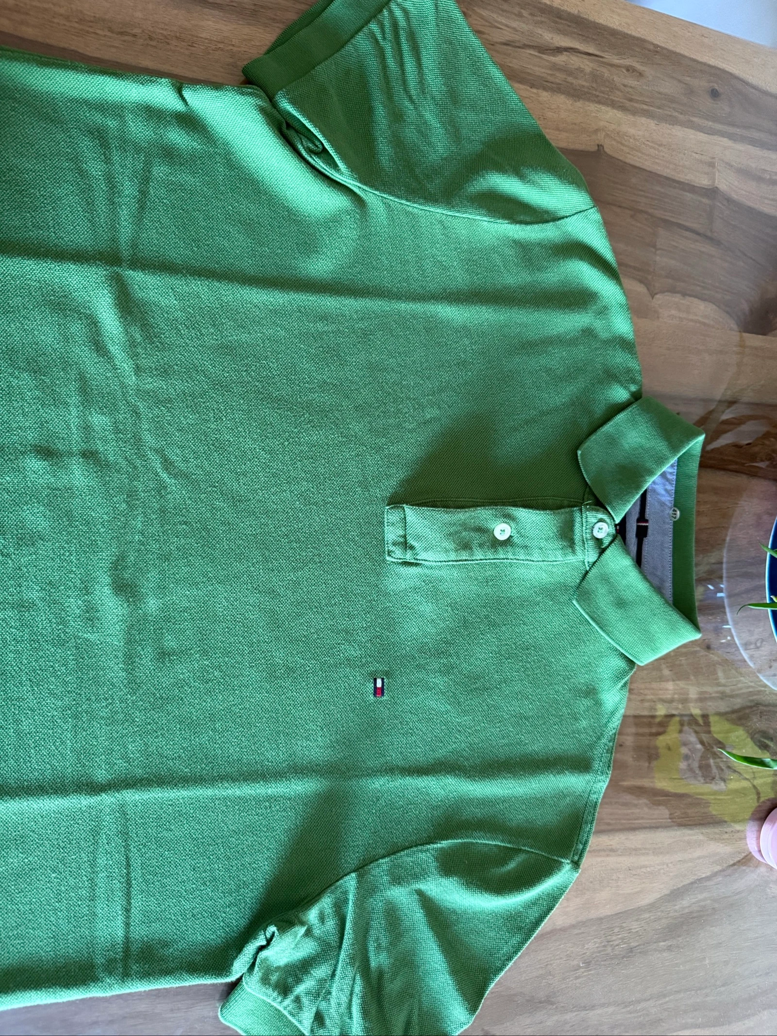Men's Tommy Hilfiger S Classic Fit green polo – 100% cotton – photo 4